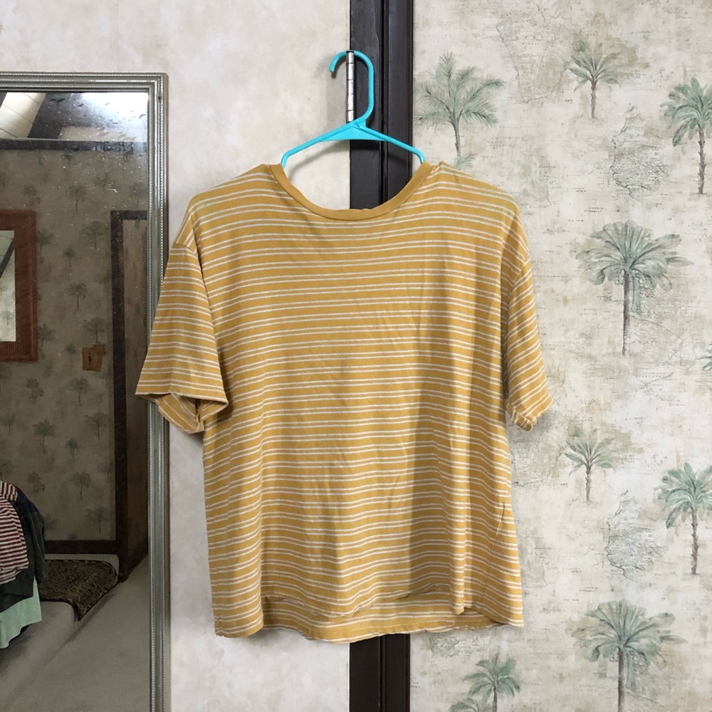 Brandy Melville yellow striped tee!!